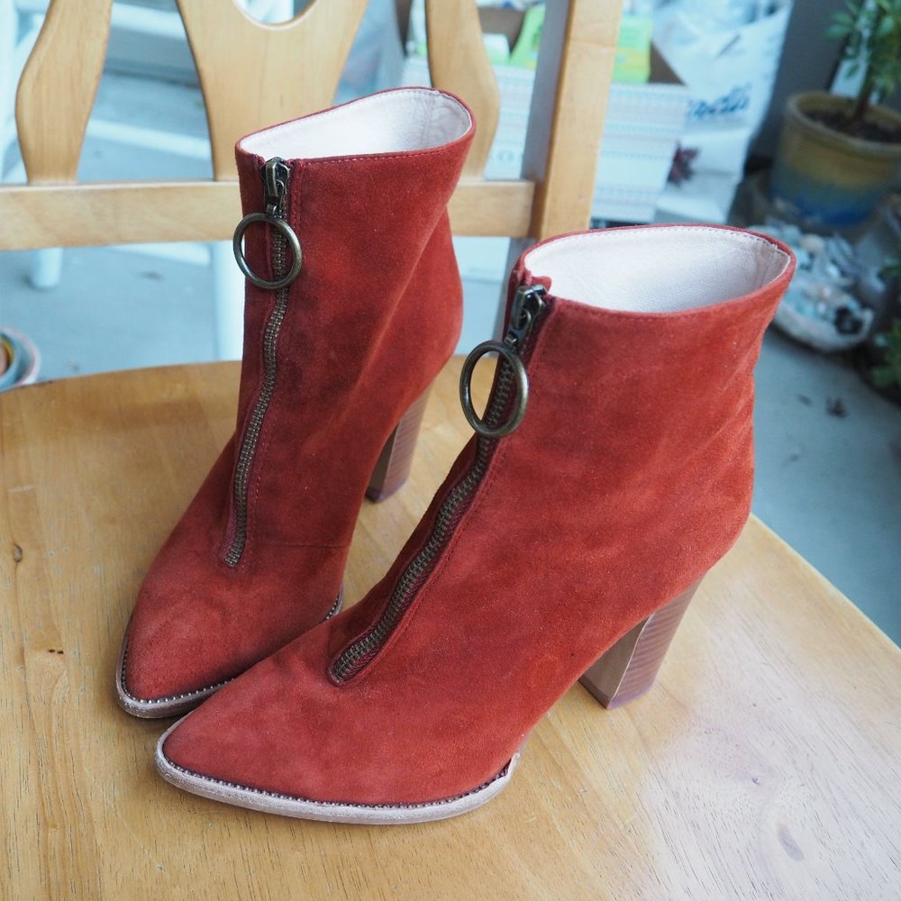 Chinese Laundry Leather Suede Ankle Boots, 6.5